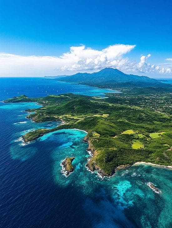 Vue aérienne de l’archipel guadeloupéen